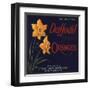 Daffodil Brand - Covina, California - Citrus Crate Label-Lantern Press-Framed Art Print