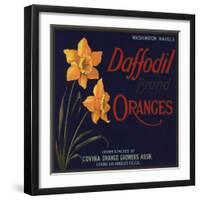 Daffodil Brand - Covina, California - Citrus Crate Label-Lantern Press-Framed Art Print