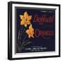 Daffodil Brand - Covina, California - Citrus Crate Label-Lantern Press-Framed Art Print