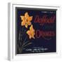 Daffodil Brand - Covina, California - Citrus Crate Label-Lantern Press-Framed Art Print