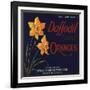 Daffodil Brand - Covina, California - Citrus Crate Label-Lantern Press-Framed Art Print