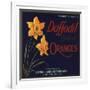 Daffodil Brand - Covina, California - Citrus Crate Label-Lantern Press-Framed Art Print