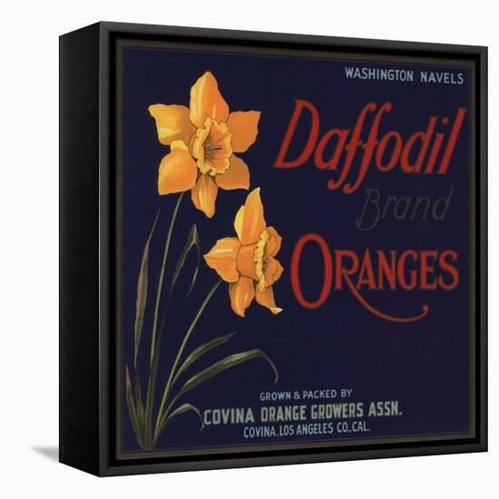 Daffodil Brand - Covina, California - Citrus Crate Label-Lantern Press-Framed Stretched Canvas