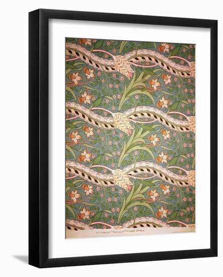 "Daffodil Chintz," 1875 (Printed Cotton)-John Henry Dearle-Framed Giclee Print