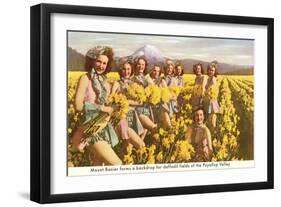 Daffodil Maidens, Puyallup Valley, Washington-null-Framed Art Print