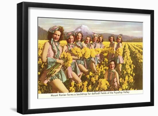 Daffodil Maidens, Puyallup Valley, Washington-null-Framed Art Print