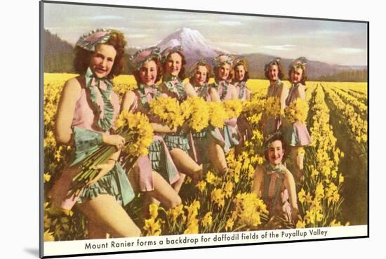 Daffodil Maidens, Puyallup Valley, Washington-null-Mounted Art Print
