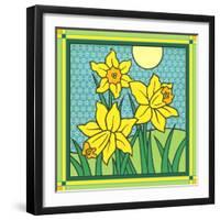 Daffodils 1-Denny Driver-Framed Giclee Print