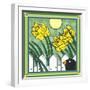 Daffodils 2 with Kernal the Crow-Denny Driver-Framed Giclee Print