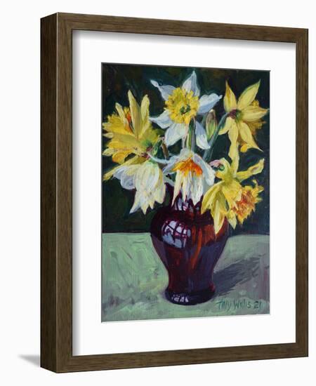 Daffodils 2021 (oil)-Tilly Willis-Framed Giclee Print