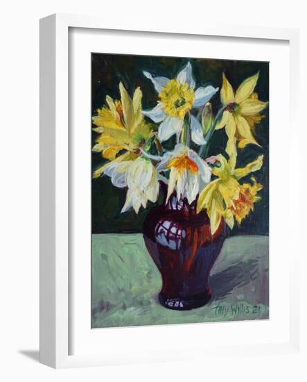 Daffodils 2021 (oil)-Tilly Willis-Framed Giclee Print