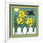 Daffodils 3 with Kernal the Crow-Denny Driver-Framed Giclee Print