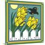 Daffodils 3 with Kernal the Crow-Denny Driver-Mounted Giclee Print