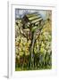 Daffodils, and Birds in the Birdhouse-Joan Thewsey-Framed Giclee Print