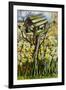 Daffodils, and Birds in the Birdhouse-Joan Thewsey-Framed Giclee Print