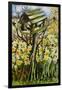 Daffodils, and Birds in the Birdhouse-Joan Thewsey-Framed Giclee Print