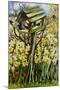 Daffodils, and Birds in the Birdhouse-Joan Thewsey-Mounted Giclee Print