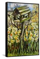 Daffodils, and Birds in the Birdhouse-Joan Thewsey-Framed Stretched Canvas