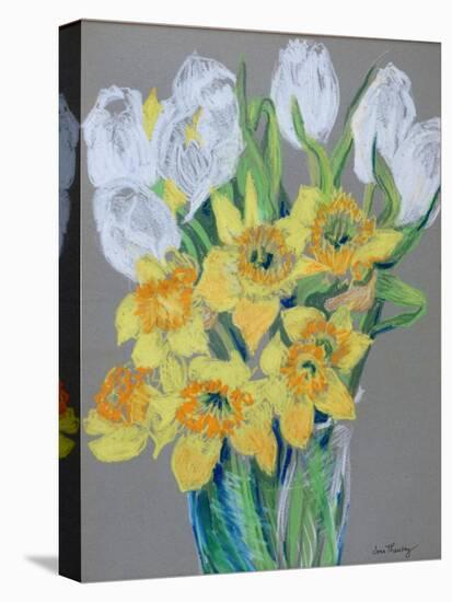 Daffodils and White Tulips, 2000-Joan Thewsey-Stretched Canvas