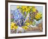 Daffodils, Antique Jugs, Plates, Textiles and Lace, 2012-Joan Thewsey-Framed Giclee Print