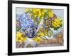 Daffodils, Antique Jugs, Plates, Textiles and Lace, 2012-Joan Thewsey-Framed Giclee Print