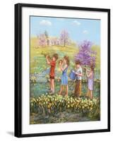 Daffodils - Garden Gates-Judy Mastrangelo-Framed Giclee Print