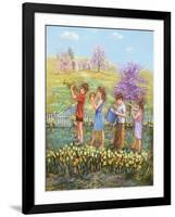 Daffodils - Garden Gates-Judy Mastrangelo-Framed Giclee Print