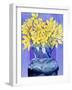 Daffodils in Cobalt-Sharon Pitts-Framed Giclee Print