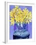 Daffodils in Cobalt-Sharon Pitts-Framed Giclee Print