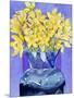 Daffodils in Cobalt-Sharon Pitts-Mounted Giclee Print