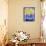 Daffodils in Cobalt-Sharon Pitts-Framed Stretched Canvas displayed on a wall