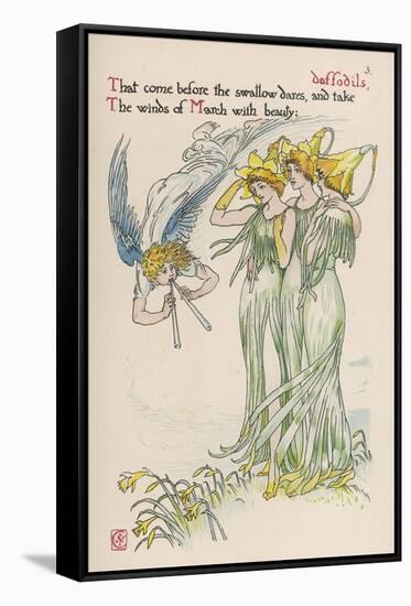 Daffodils Personified-Walter Crane-Framed Stretched Canvas