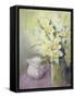Daffodils with Oriental Jug-Karen Armitage-Framed Stretched Canvas