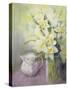 Daffodils with Oriental Jug-Karen Armitage-Stretched Canvas