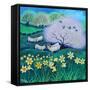 Dafs,2021,(acrylics on canvas)-Lisa Graa Jensen-Framed Stretched Canvas