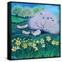 Dafs,2021,(acrylics on canvas)-Lisa Graa Jensen-Framed Stretched Canvas