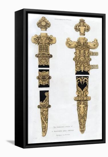 Dagger and Sword, Early 16th Century-Henry Shaw-Framed Stretched Canvas