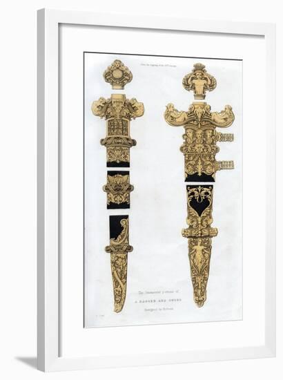 Dagger and Sword, Early 16th Century-Henry Shaw-Framed Giclee Print