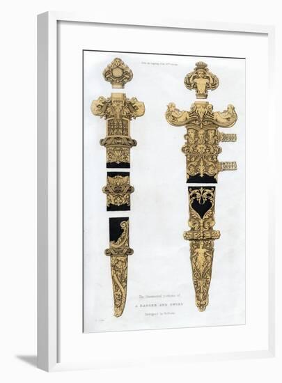 Dagger and Sword, Early 16th Century-Henry Shaw-Framed Giclee Print