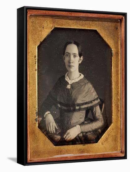 Daguerreotype Of A Very Young Woman By Pioneer-John Plumbe-Framed Stretched Canvas