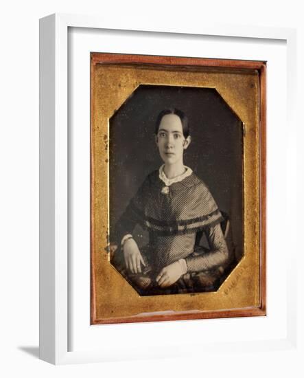 Daguerreotype Of A Very Young Woman By Pioneer-John Plumbe-Framed Art Print