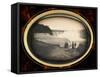 Daguerreotype of Couples Standing in Front of Niagara Falls-Gwendolyn Babbitt-Framed Stretched Canvas