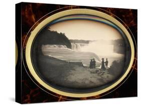 Daguerreotype of Couples Standing in Front of Niagara Falls-Gwendolyn Babbitt-Stretched Canvas