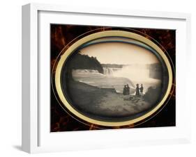 Daguerreotype of Couples Standing in Front of Niagara Falls-Gwendolyn Babbitt-Framed Photographic Print