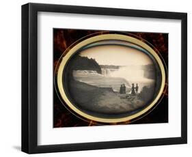 Daguerreotype of Couples Standing in Front of Niagara Falls-Gwendolyn Babbitt-Framed Photographic Print