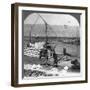 Dahabiyehs on the River Ready for a Nile Voyage, Egypt, 1905-Underwood & Underwood-Framed Photographic Print