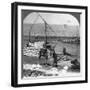 Dahabiyehs on the River Ready for a Nile Voyage, Egypt, 1905-Underwood & Underwood-Framed Photographic Print