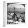 Dahabiyehs on the River Ready for a Nile Voyage, Egypt, 1905-Underwood & Underwood-Framed Photographic Print