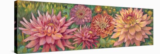 Dahlia Parade-Vera Hills-Stretched Canvas