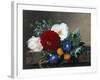 Dahlia with White Poppies, Cherianthus and Morning Glories-Johan Laurentz Jensen-Framed Giclee Print